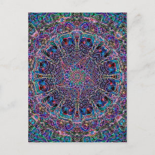 Hippie Art Psychadelic Print Postcard