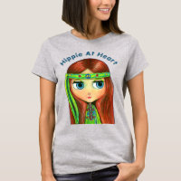 Hippie At Heart Green Headband Peace Sign Cute