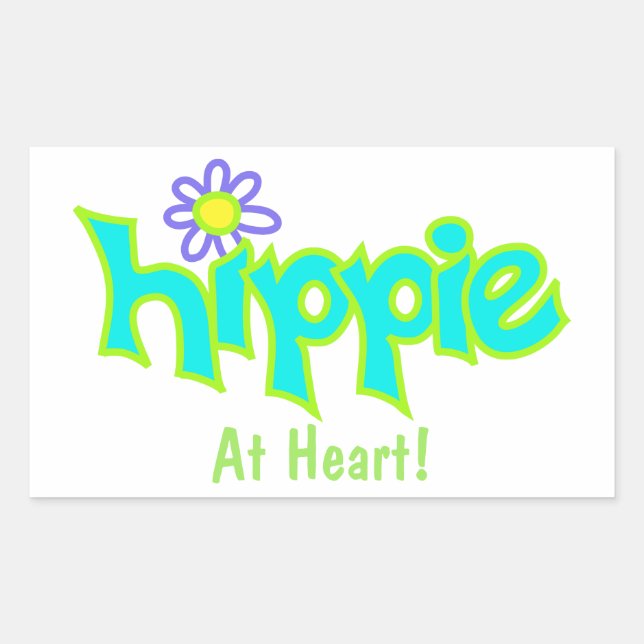 Hippie at Heart Turquoise Art Custom Sticker (Front)