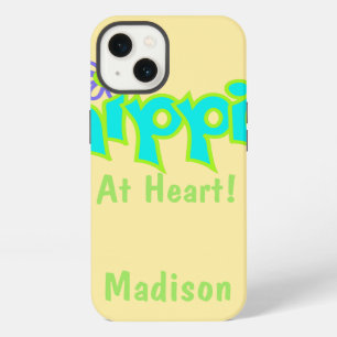 Hippie at Heart Turquoise Name Personanalized iPhone 13 Case