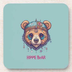 Hippie Bear I Coaster