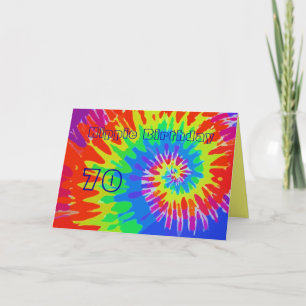 Hippie Birthday 70th Groovy Tie-Dye Card