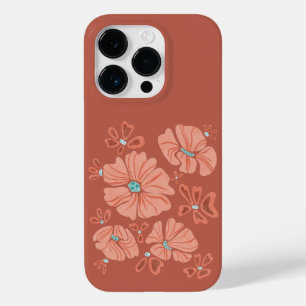 Hippie Blooms: Abstract Red Flower Power Artwork Case-Mate iPhone 14 Pro Case