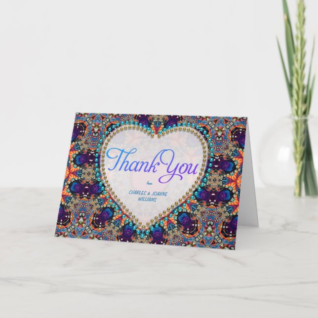 Hippie Bohème Purple Bleu Orange Merci Cartes (Devant)