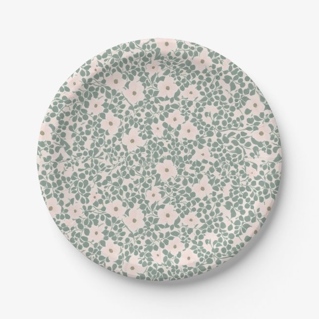 Hippie Boho Floral  Paper Plate (Front)