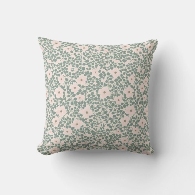 Hippie Boho Floral  Throw Pillow (Front)