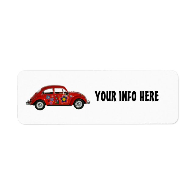 HIPPIE BUG CAR RETURN ADDRESS LABELS (Front)