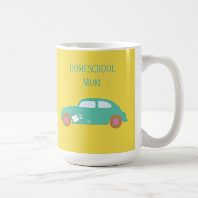 Hippie car homeschool mom coffee mug (Right)