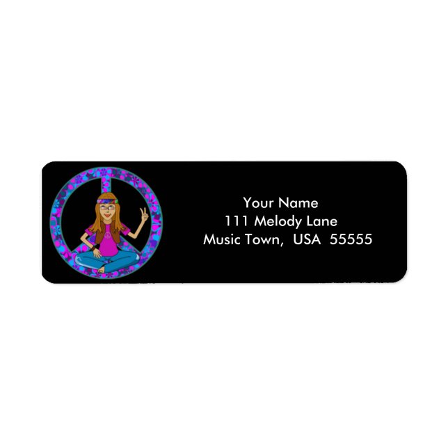Hippie Chick Address Label (Front)