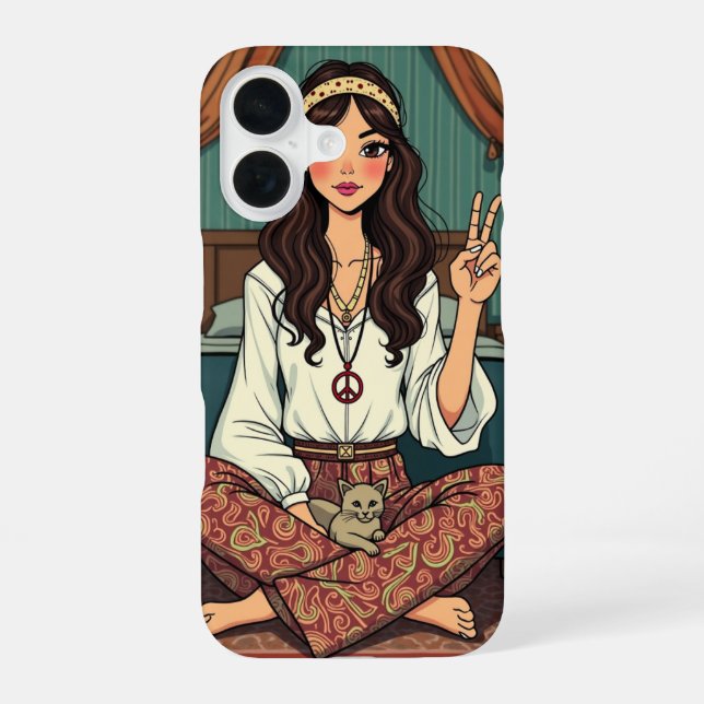 Hippie Chick iPhone 16 Case (Back)