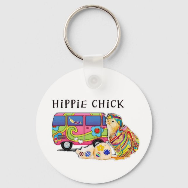 Hippie Chick Keychain (Front)