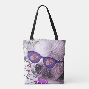 Hippie 'Chon the Bichon Tote Bag
