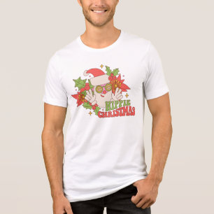 Hippie Christmas Santa Retro Holidays Tri-Blend Shirt