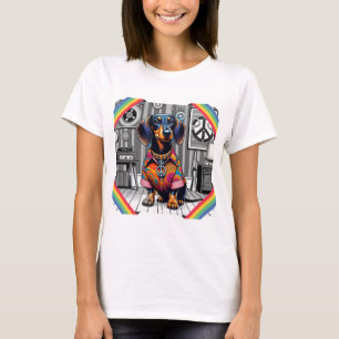 Hippie Dachshund T-Shirt