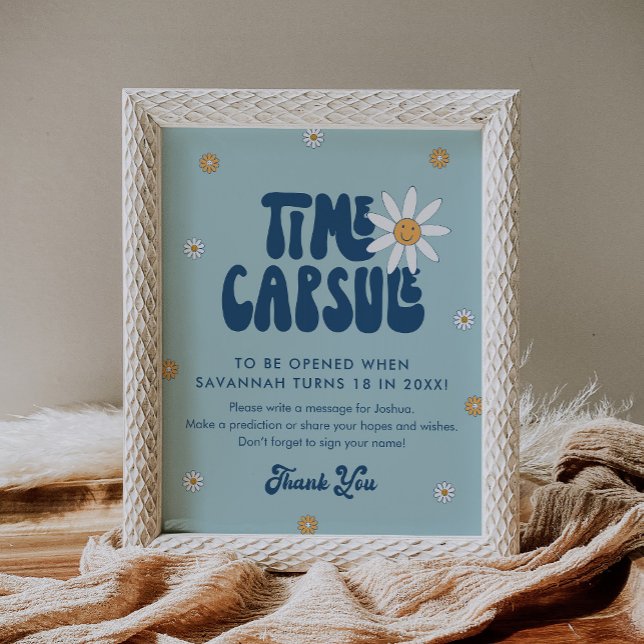 HIPPIE DAZE Groovy Blue Time Capsule Sign (Creator Uploaded)