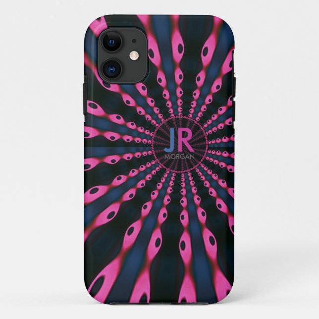 Hippie 'delica Funk Pink Blue Monogram Case-Mate iPhone Case (Back)