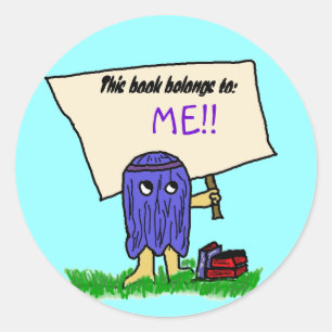 Hippie Dippy Hippie bookplate Classic Round Sticker