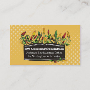 hippie doodle hot chili peppers food chef catering business card