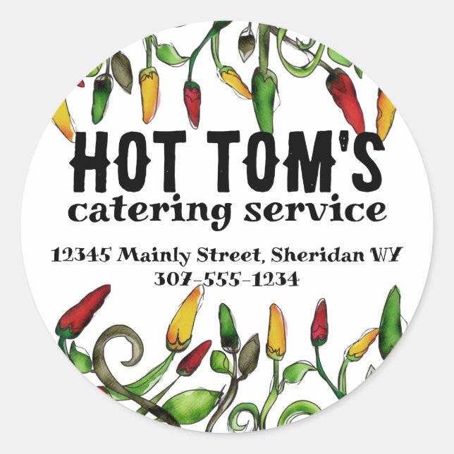 hippie doodle hot chili peppers gift tag sticke... (Front)