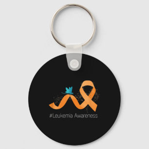Hippie Dragonfly Orange Ribbon Leukaemia Awareness Keychain