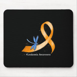 Hippie Dragonfly Orange Ribbon Leukaemia Awareness Mouse Pad