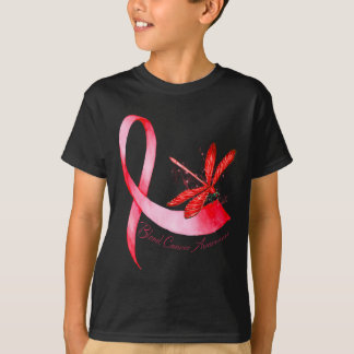 Hippie Dragonfly Red Ribbon Blood Cancer Awareness T-Shirt