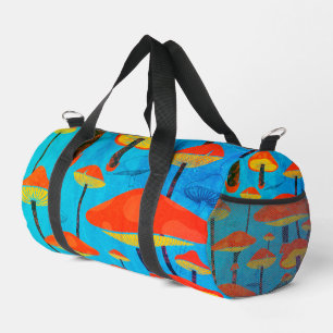 Hippie Dreamy Retro Vibe Enchanting Mushrooms Duffle Bag