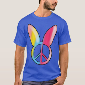 Hippie Easter Peace Sign, Cute Bunny Ear Easter Da T-Shirt