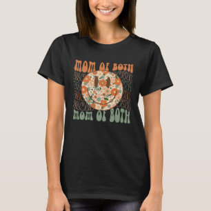Hippie Face Mom of Both Twin Mom Retro Groovy Moth T-Shirt