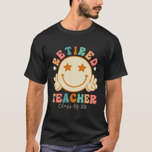 Hippie Face Retired Teacher Class of 2024 Retireme T-Shirt