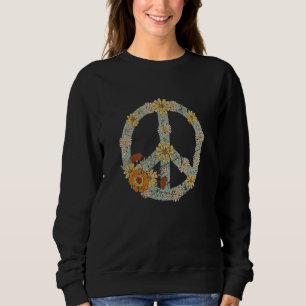 Hippie Floral Groovy Peace 70s Flower Retro Peace  Sweatshirt