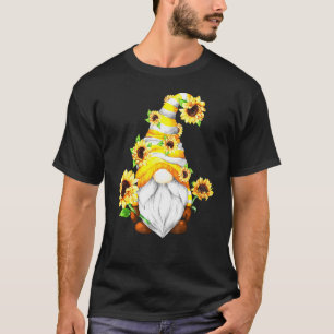 Hippie Flower Gnomie For Women With Unique Sunflow T-Shirt