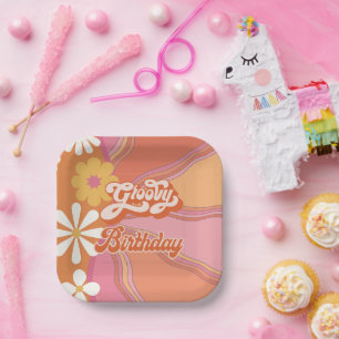 Hippie Flower Power 70s 60s Birthday Party Paper P Plate