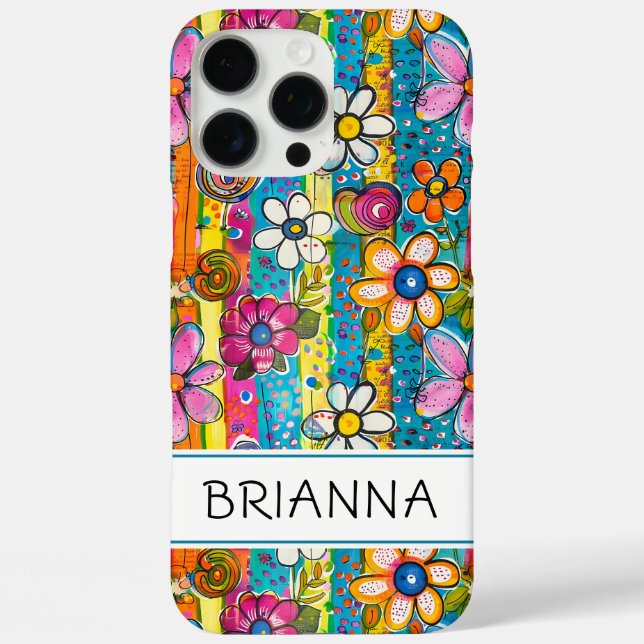 Hippie Flower Power Personalized Case-Mate iPhone Case (Back)