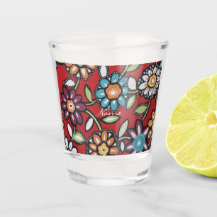 Hippie flower power Thunder_Cove  Shot Glass