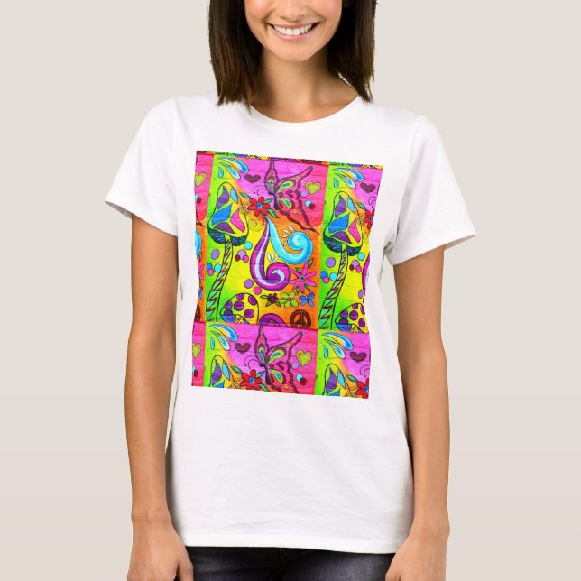 hippie flower power tshirt (Front)