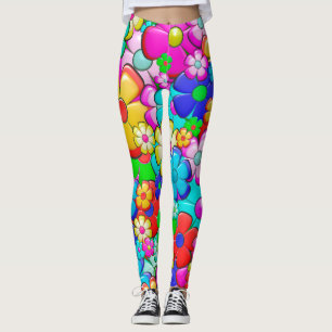 hippie flowers leggings