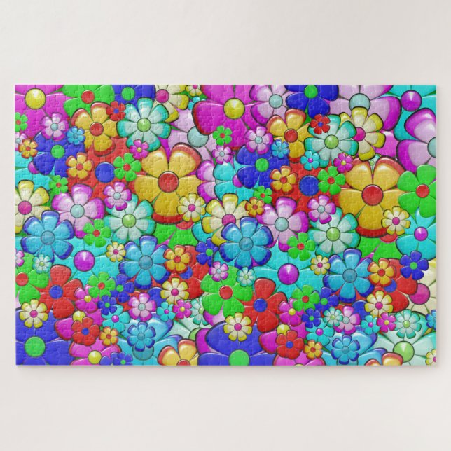 Hippie flowers puzzle (Horizontal)