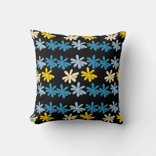 Hippie flowers throw pillow