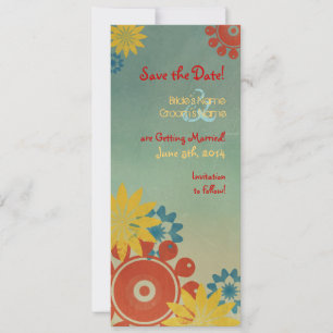 Hippie Flowers Vintage Save The Date