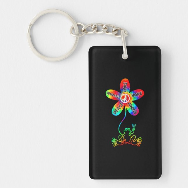 Hippie Frog Paix Aimer Espoir Courage Tie Dye Paix (Devant)