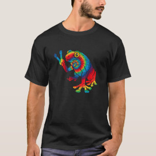 Hippie Frog Tie Dye Retro 60s 70s Colourful Peace T-Shirt