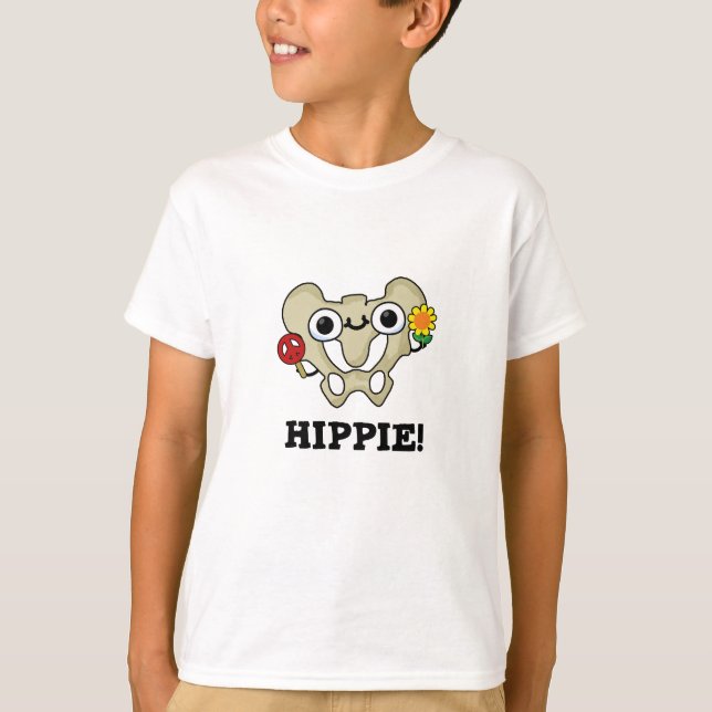 Hippie Funny Hip Bone Pun  T-Shirt (Front)