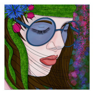 Hippie Girl Lifestyle Poster