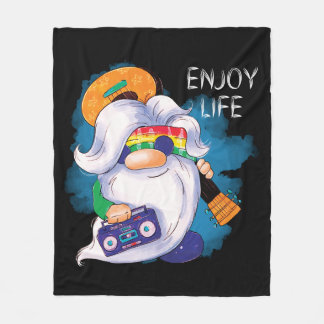 Hippie Gnome: Enjoy Life Fleece Blanket
