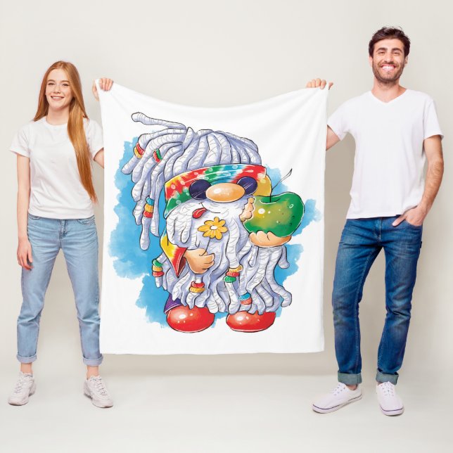 Hippie Gnome: Sharing is Caring  Fleece Blanket (In Situ)