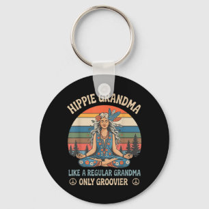 Hippie Grandma Like a Regular Grandma Only Keychain
