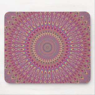 Hippie grid mandala mouse pad