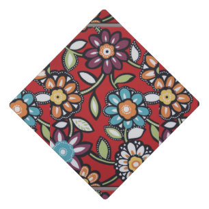 hippie groovy flower power graduation cap topper
