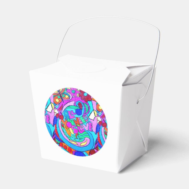 hippie groovy love circle favor box (Front Side)